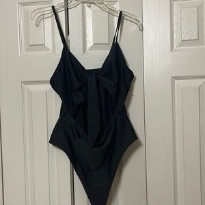 Black one piece bathing suit